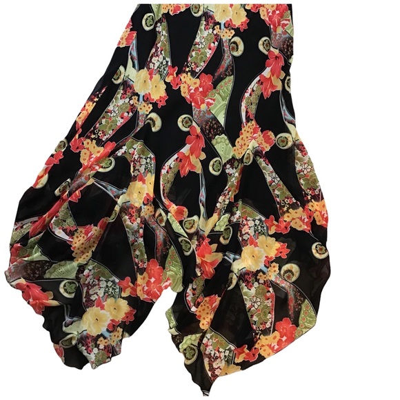 Manon Babtiste USA Tropical Floral-Print Strapless High-Low Ruffle Dress L - Picture 9 of 15